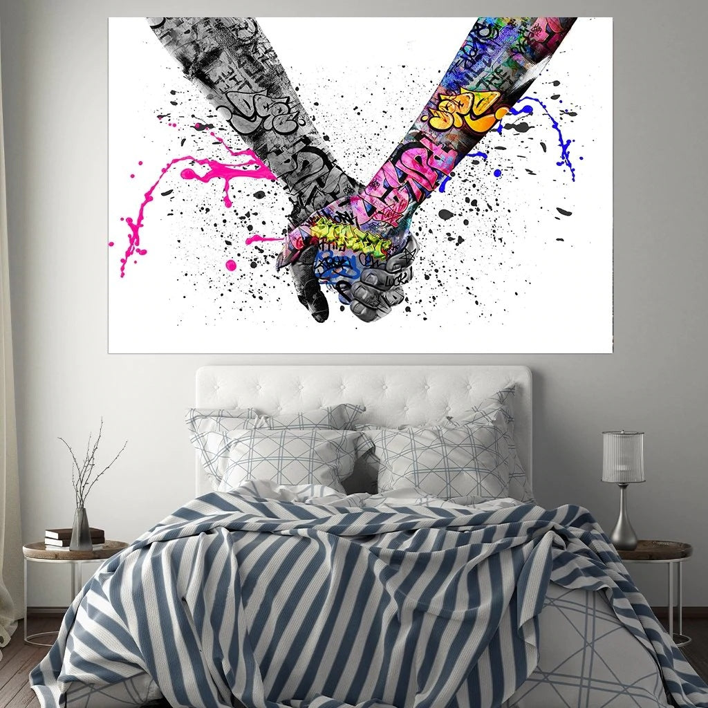 The Temperature Between Your Fingers - Holding Hands Canvas Wall Art