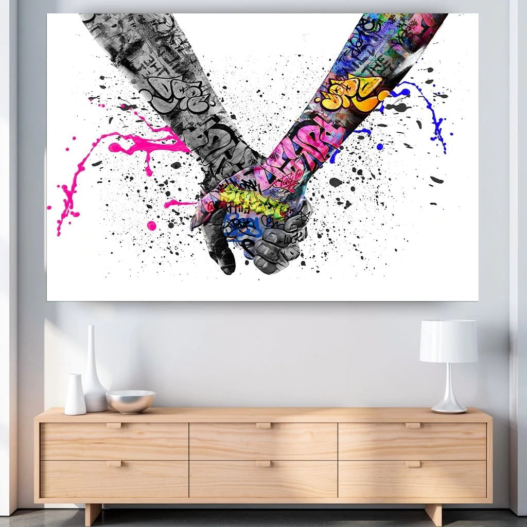 The Temperature Between Your Fingers - Holding Hands Canvas Wall Art