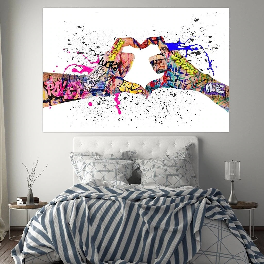Resonance of Hearts - Love Gesture Canvas Art Painting