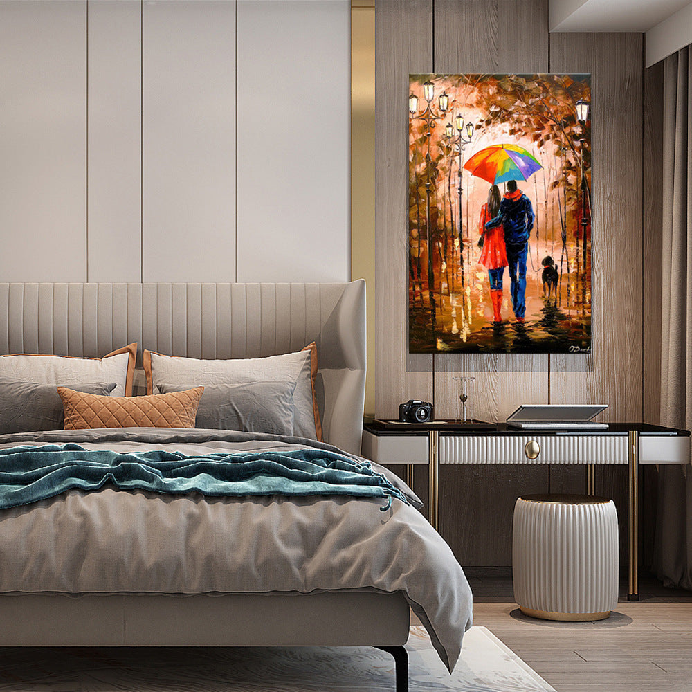Couple with Umbrellas Canvas Art Painting