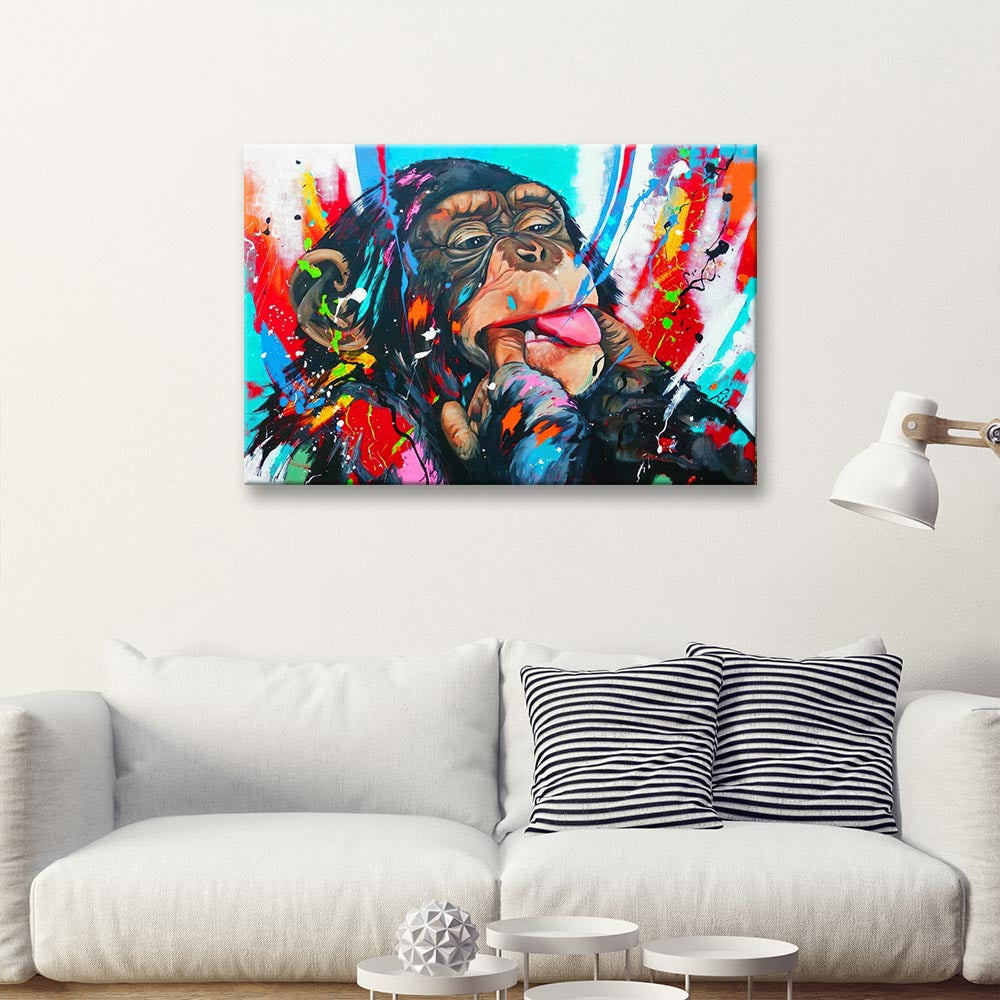 Colorful Orangutan Canvas Art Painting