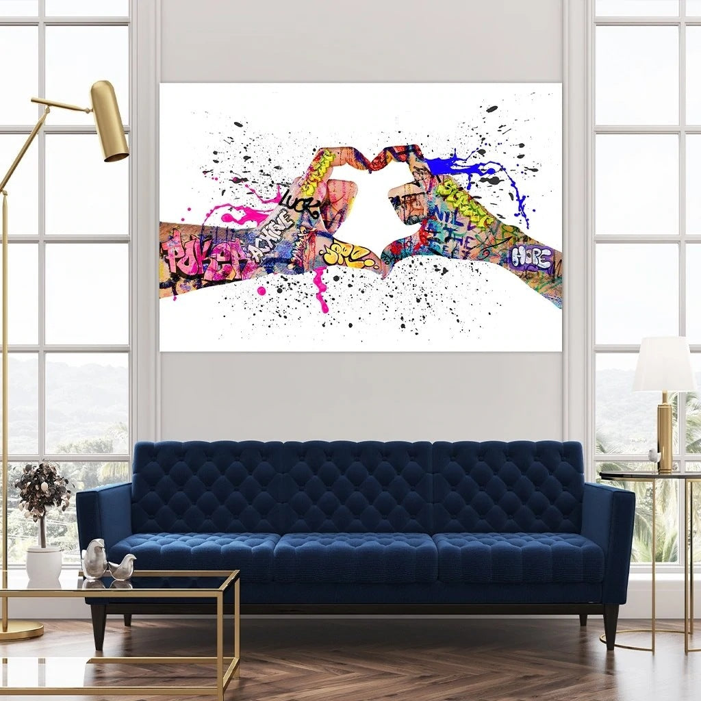 Resonance of Hearts - Love Gesture Canvas Art Painting