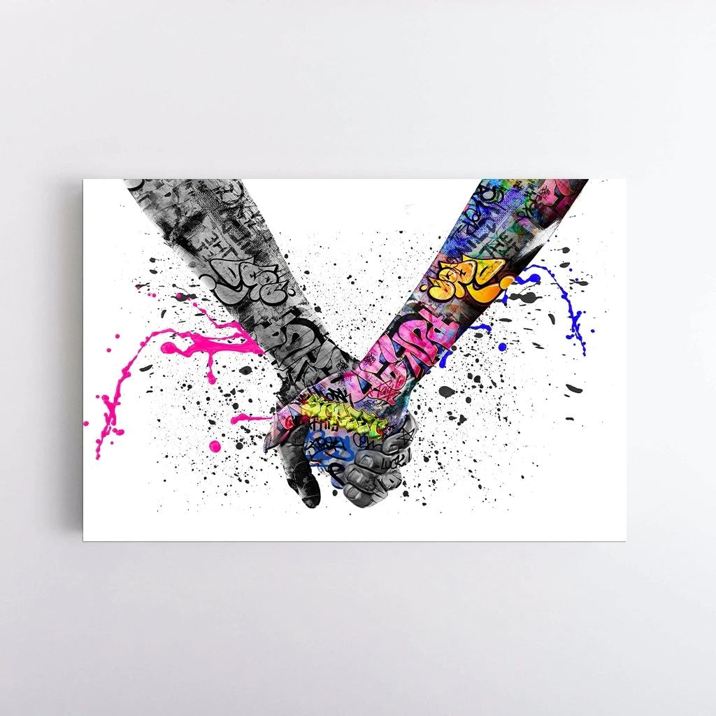 The Temperature Between Your Fingers - Holding Hands Canvas Wall Art