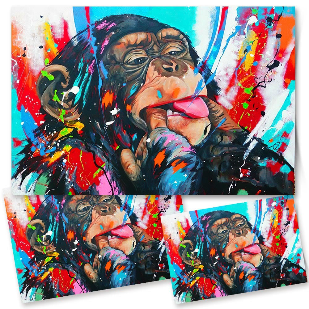 Colorful Orangutan Canvas Art Painting