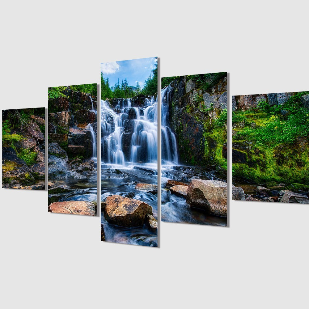 Waterfalls and Stones - Canvas Wall Art Painting