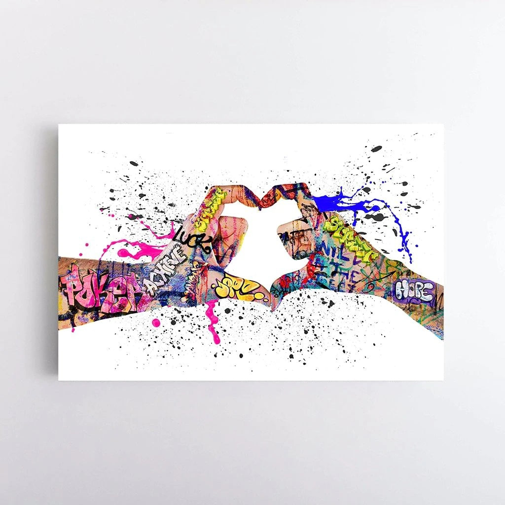 Resonance of Hearts - Love Gesture Canvas Art Painting