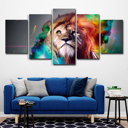 Colorful Lion - Canvas Wall Art Painting