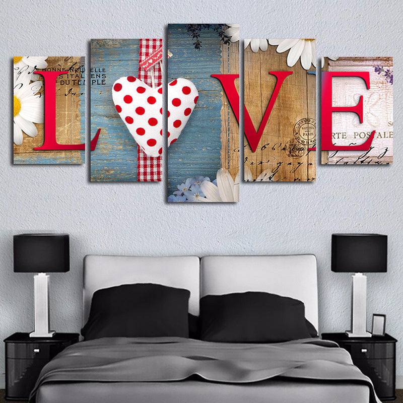 Heart Shaped Letters LOVE - Canvas Wall Art Painting