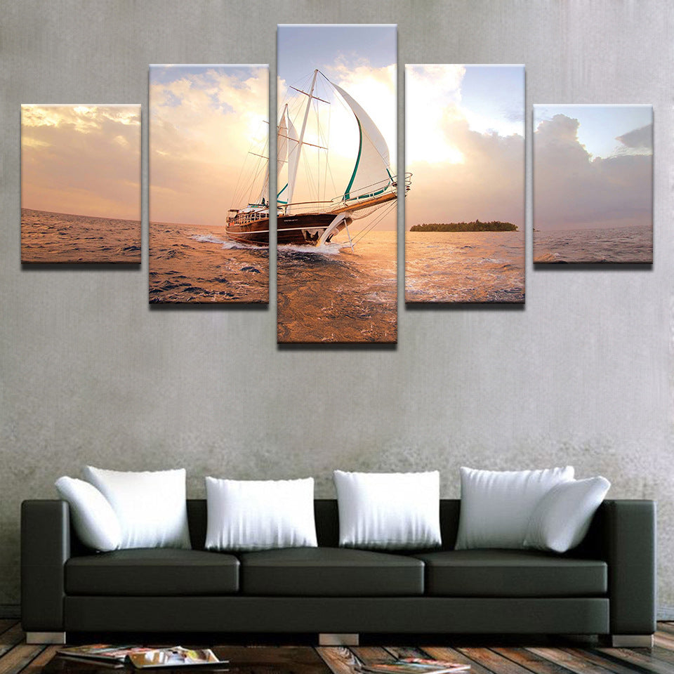 Sailboat at Sea - Canvas Wall Art Painting