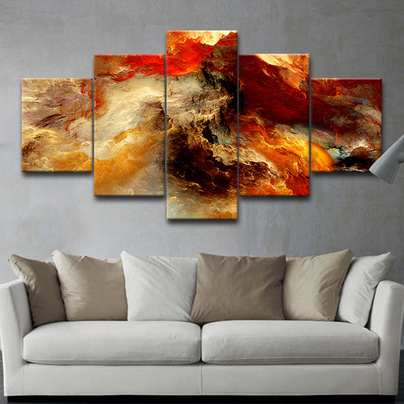 Abstract Multicolor Flames - Canvas Wall Art Painting