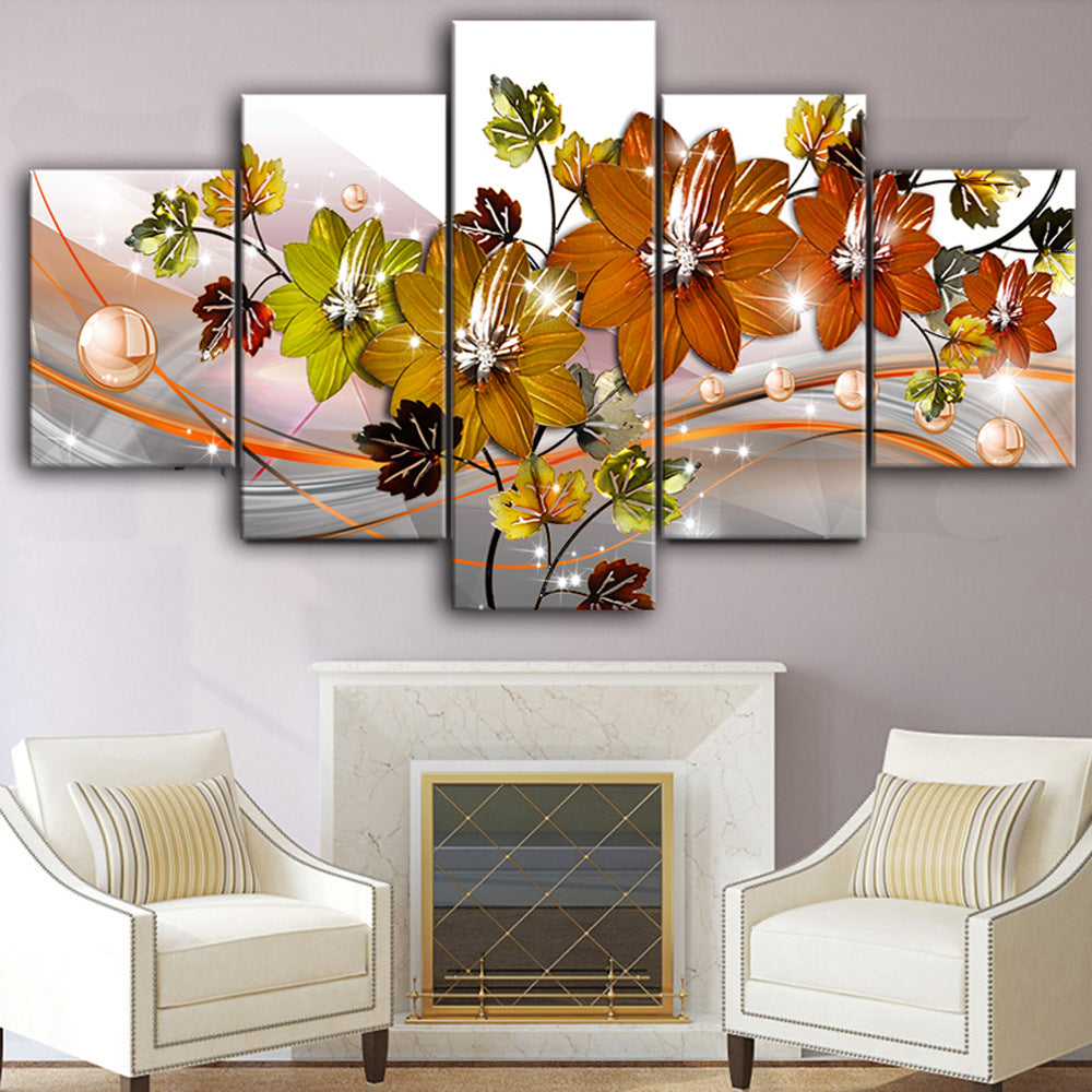 Crystal Patchwork Flower - Canvas Wall Art Painting