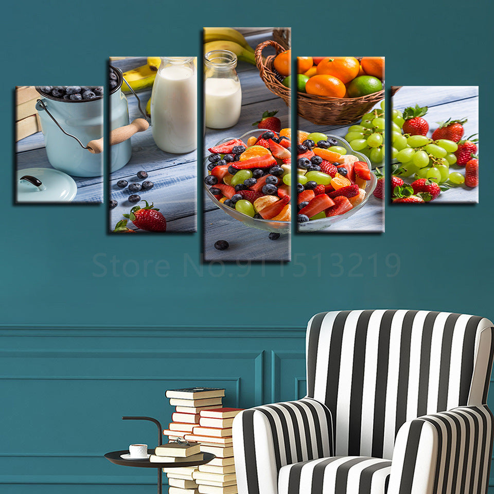 Fruit &amp; Milk - Canvas Wall Art Painting