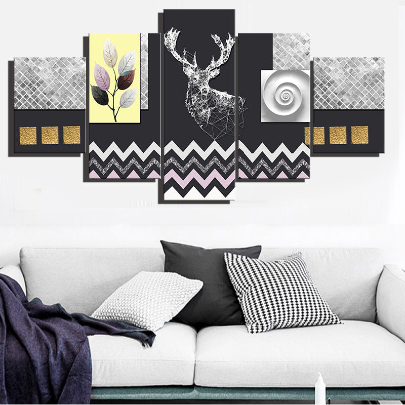 Abstract Elk  - Canvas Wall Art Painting