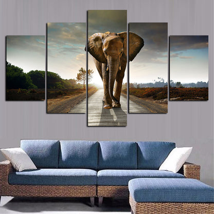 Highway Elephant - Canvas Wall Art Painting