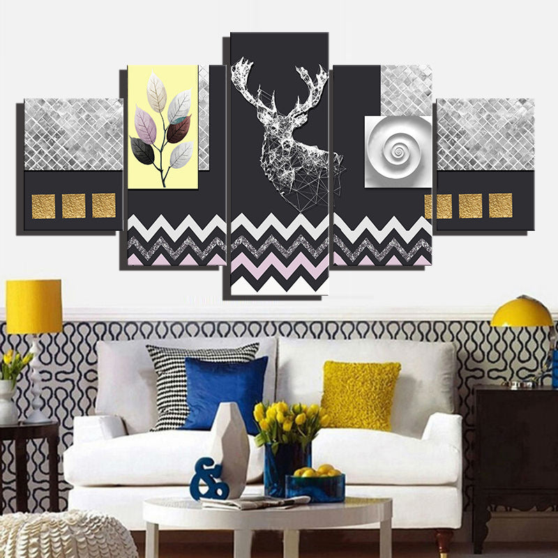 Abstract Elk  - Canvas Wall Art Painting