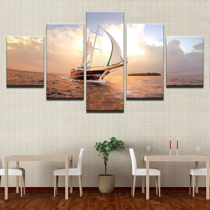 Sailboat at Sea - Canvas Wall Art Painting