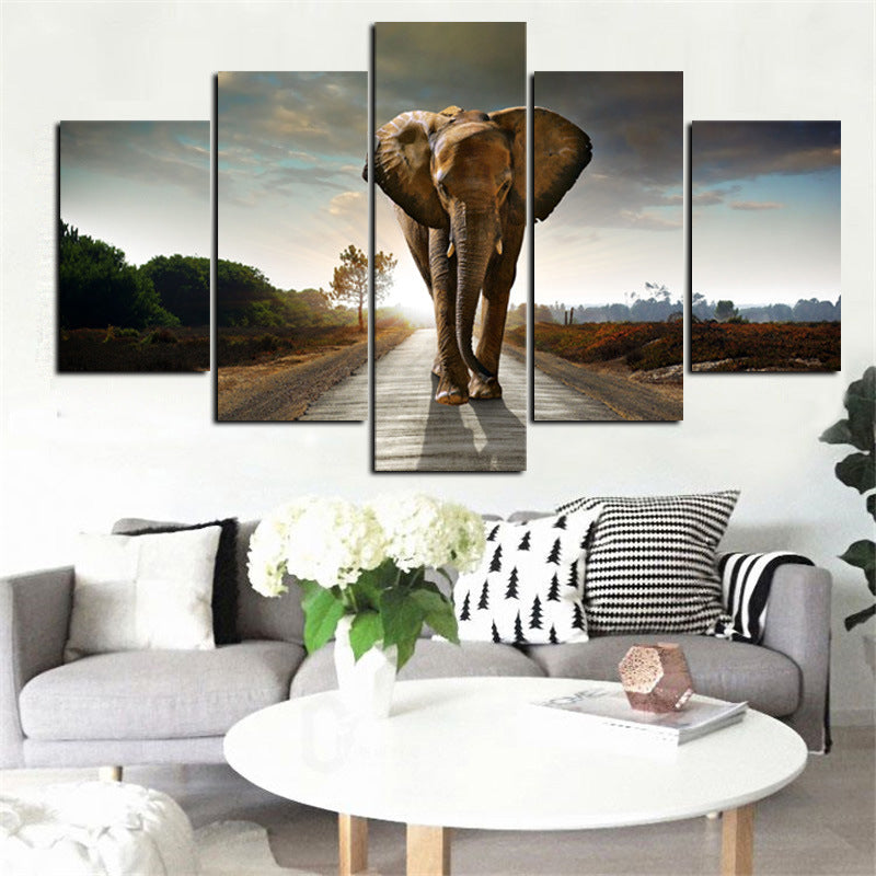 Highway Elephant - Canvas Wall Art Painting