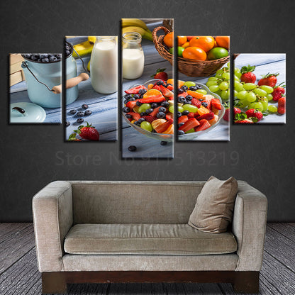 Fruit &amp; Milk - Canvas Wall Art Painting