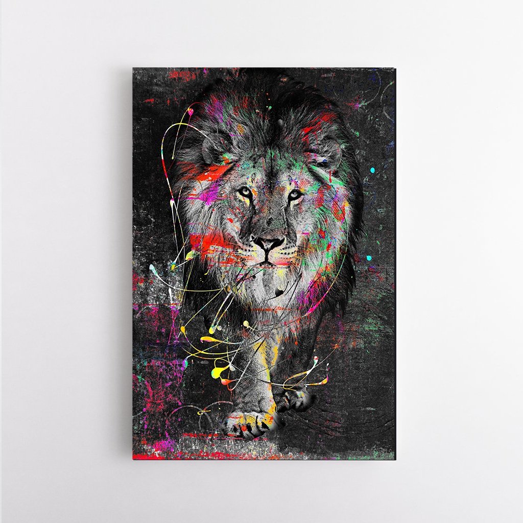 Monarch of the Savannah - Lion Canvas Wall Art