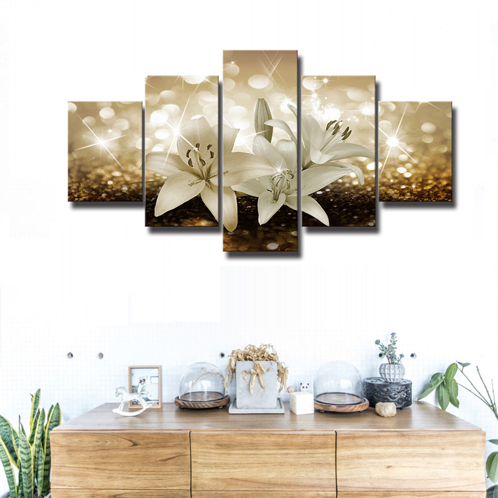 Crystal Lilies - Canvas Wall Art Painting