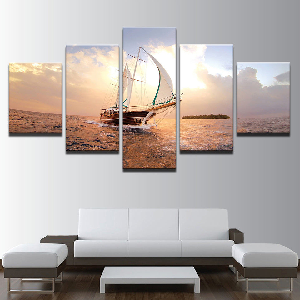 Sailboat at Sea - Canvas Wall Art Painting