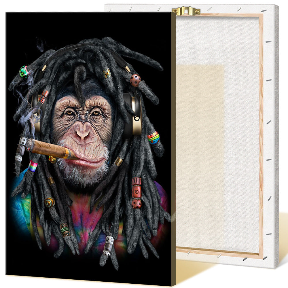 Smoking Monkey Canvas Art Painting