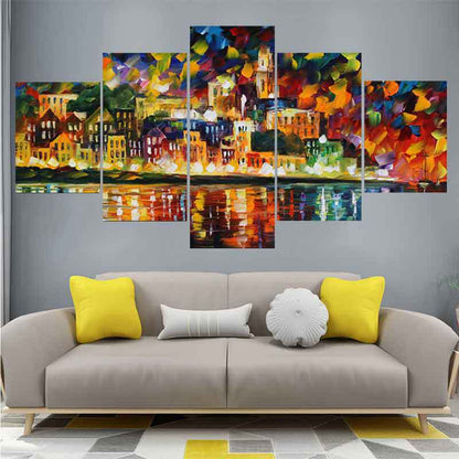 Abstract City Architectural Landscape - Canvas Wall Art Painting