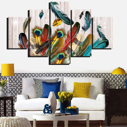 Colorful Peacock Feathers - Canvas Wall Art Painting