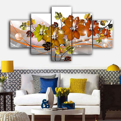 Crystal Patchwork Flower - Canvas Wall Art Painting