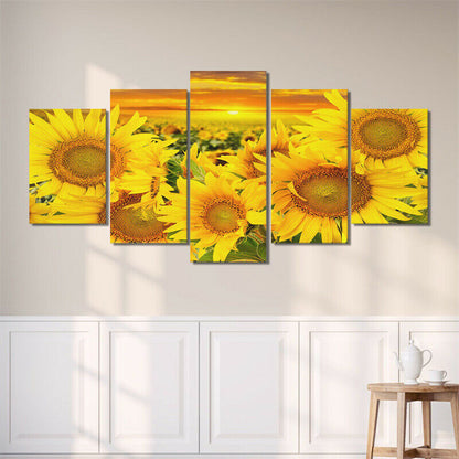 Golden Sunflowers - Canvas Wall Art Painting