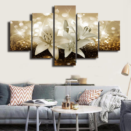 Crystal Lilies - Canvas Wall Art Painting