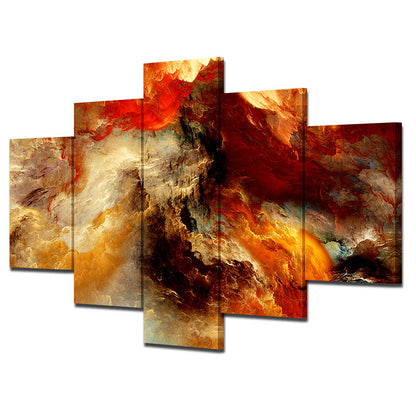 Abstract Multicolor Flames - Canvas Wall Art Painting