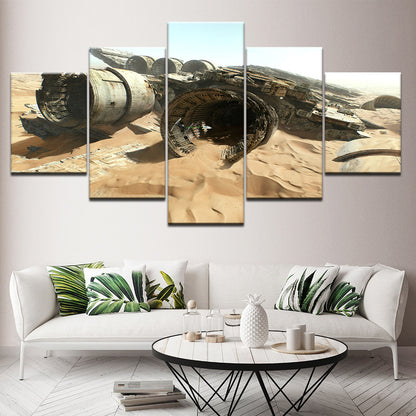 Space Ship in the Desert - Canvas Wall Art Painting