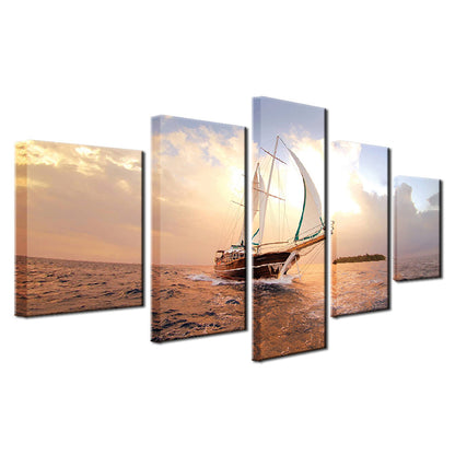 Sailboat at Sea - Canvas Wall Art Painting