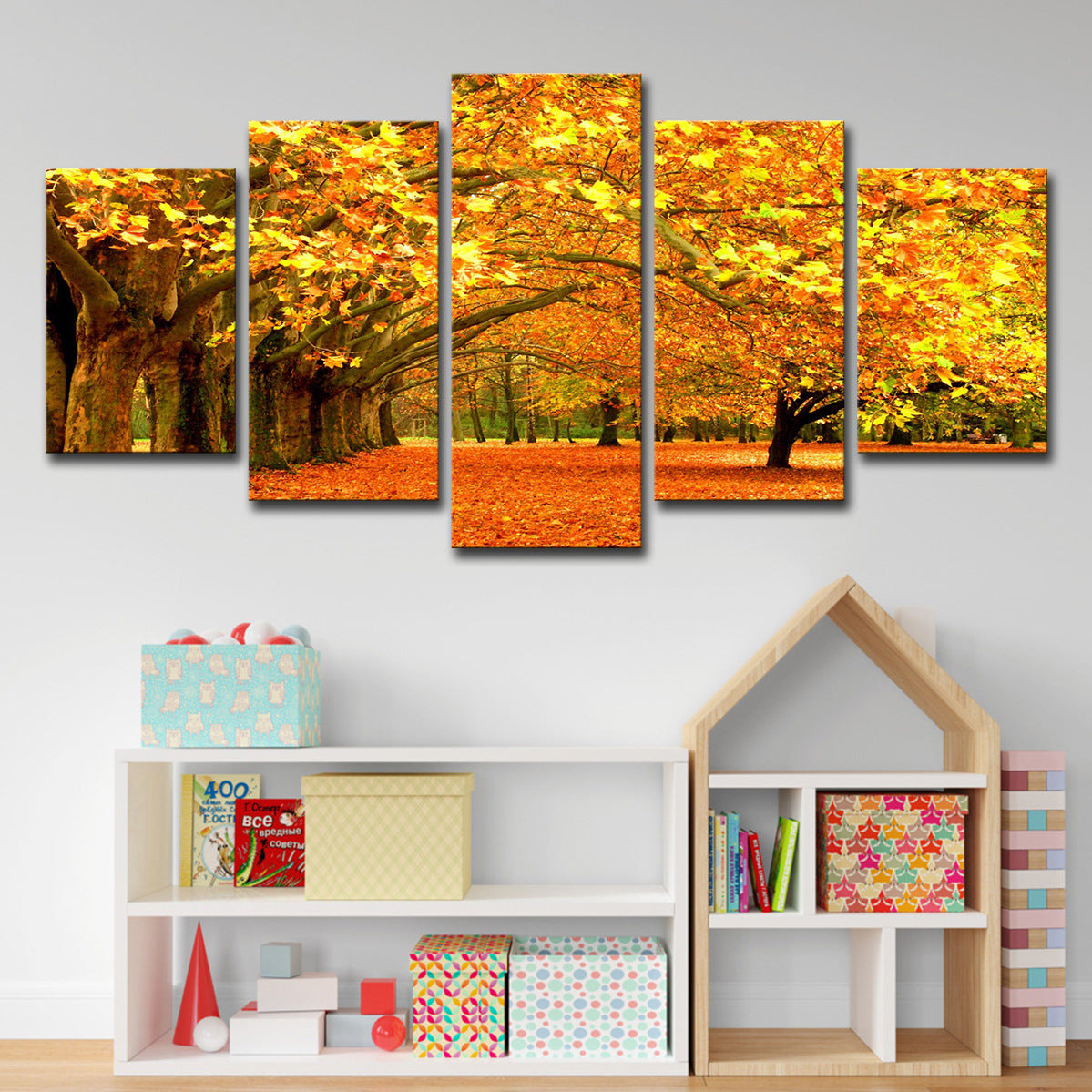 Maple Tree Falling Leaves  - Canvas Wall Art Painting