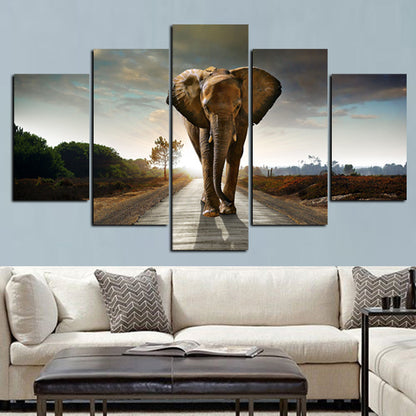 Highway Elephant - Canvas Wall Art Painting