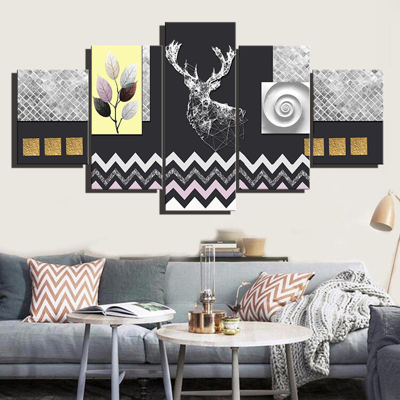 Abstract Elk  - Canvas Wall Art Painting