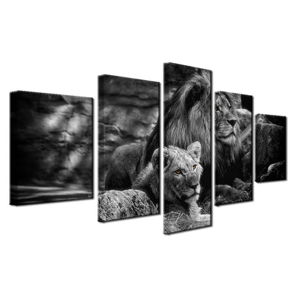 Two Lions  - Canvas Wall Art Painting