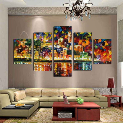 Abstract City Architectural Landscape - Canvas Wall Art Painting