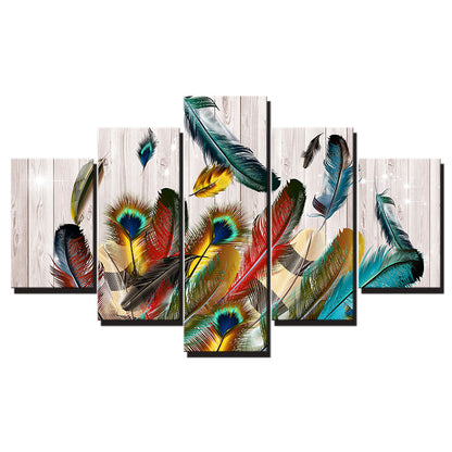 Colorful Peacock Feathers - Canvas Wall Art Painting