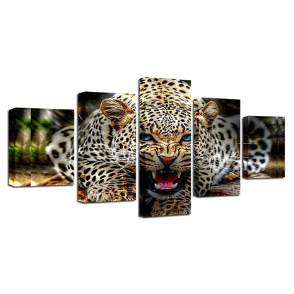 Ferocious blue Eyed Leopard - Canvas Wall Art Painting