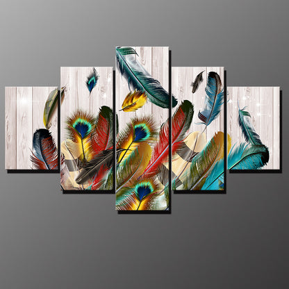 Colorful Peacock Feathers - Canvas Wall Art Painting