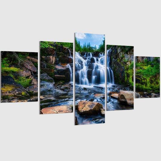 Waterfalls and Stones - Canvas Wall Art Painting