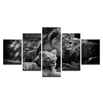 Two Lions  - Canvas Wall Art Painting