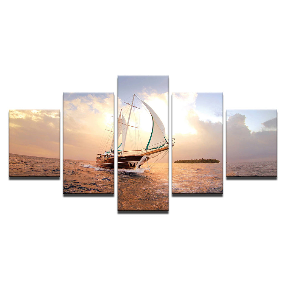 Sailboat at Sea - Canvas Wall Art Painting