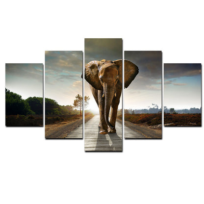 Highway Elephant - Canvas Wall Art Painting