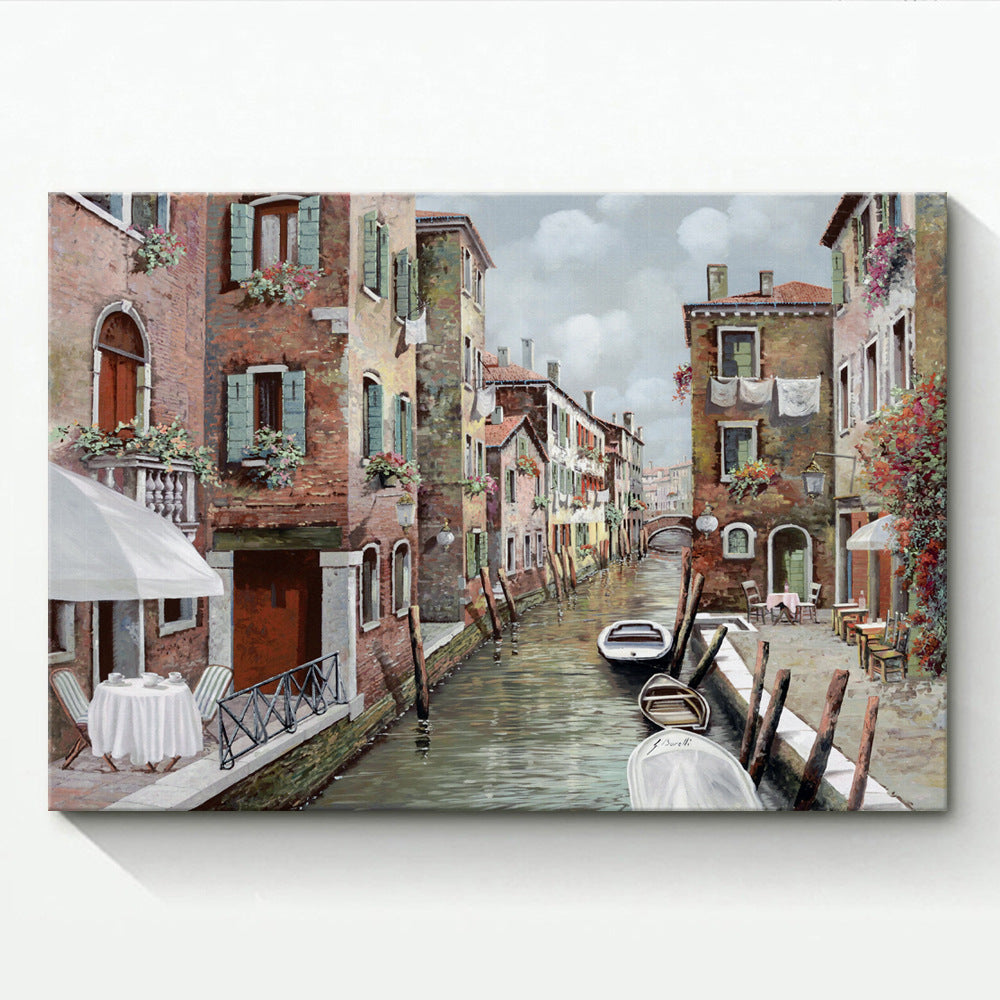 Small Town Landscape - Canvas Wall Art Painting