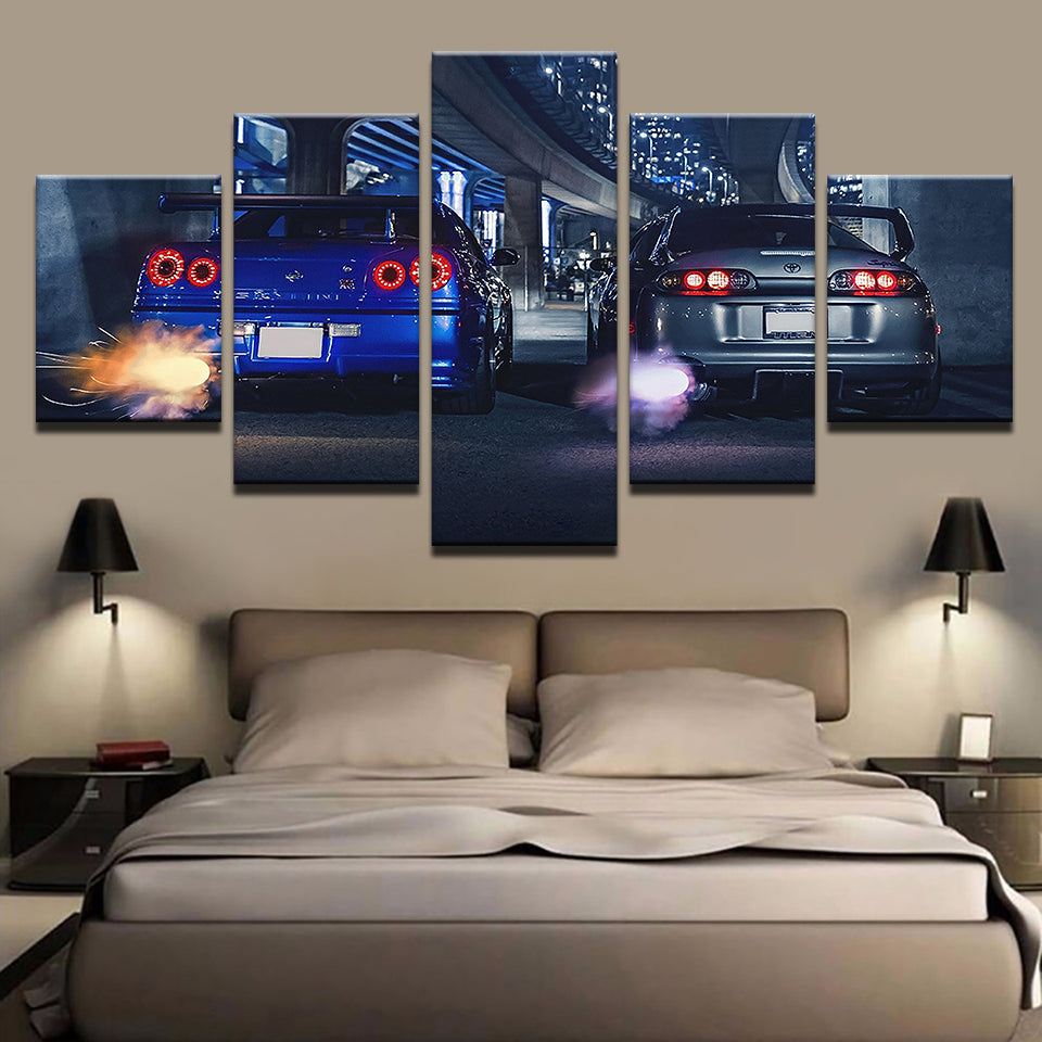 Car Racers 5 Piece - Canvas Wall Art Painting