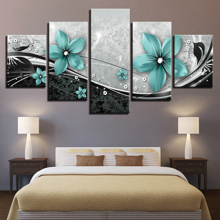 Turquoise Flower - Canvas Wall Art Painting