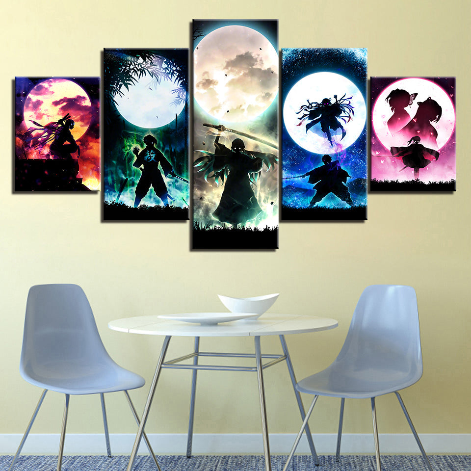 Demon Slayer - 5 Piece Canvas Wall Art Painting - Stunning Anime Inspired Design